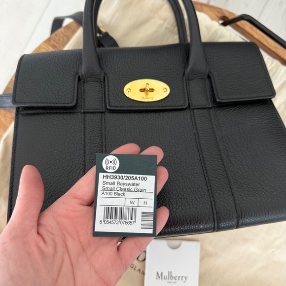 Mulberry Small Bayswater Tote in Black Grained Leather - Picture 16 of 16